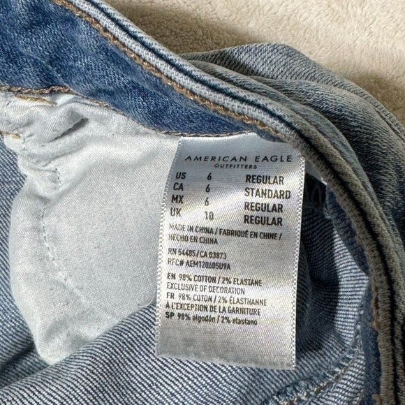 AMERICAN EAGLE OUTFITTERS Jeans Women's 6 Super Stretch Skinny Blue Distressed - Picture 4 of 13